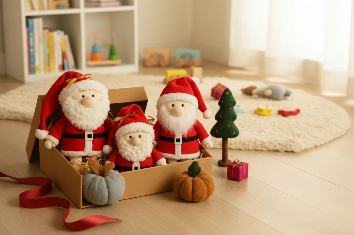  خرید مجموعه عروسک کریسمس نمدی و پارچه‌ای | دکوری خاص زمستانی و هدیه کریسمس 