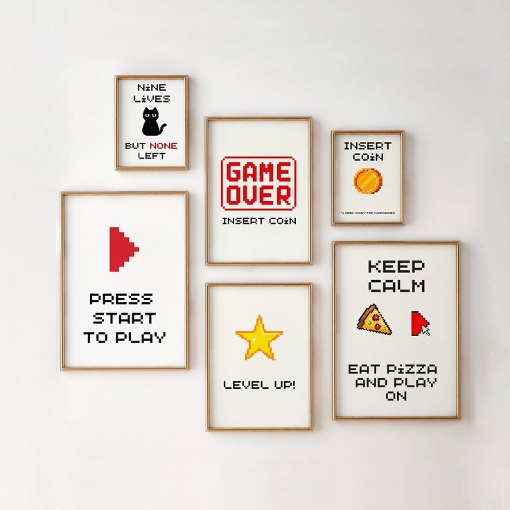 خرید مجموعه پوستر گیمینگ رترو - هنر دیواری 8 بیتی