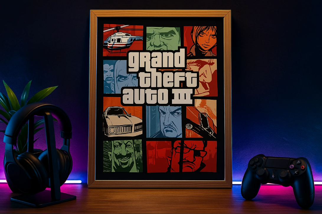  تابلو دکوراتیو Grand Theft Auto III - مناسب اتاق گیم و کلکسیون 