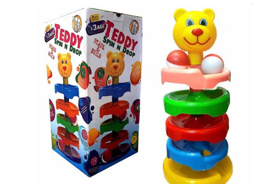  خرید اسباب‌بازی برج توپ (Ball Drop) مدل خرس تدی | تقویت هوش و مهارت حرکتی 