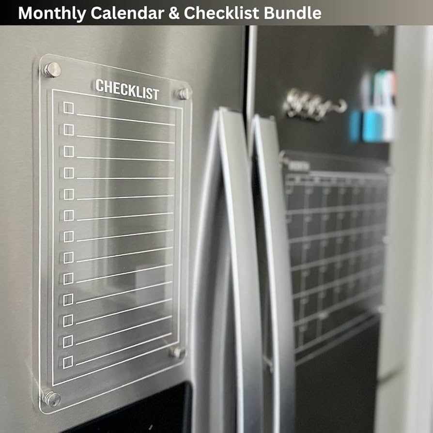 تقویم ماهانه مگنتی یخچال با چکلیست؛ پلنر شفاف و کاربردی